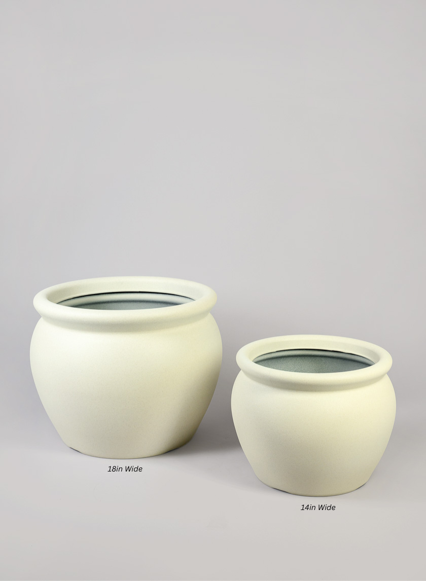 Rosetta White Real Look Light Weight PVC Bowl Planter Decor Jamali-garden