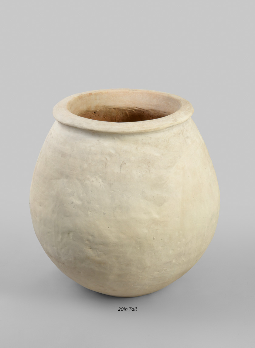 Petra Aged White Wash Fishbowl Planter Decor Jamali-garden 20in Tall EACH