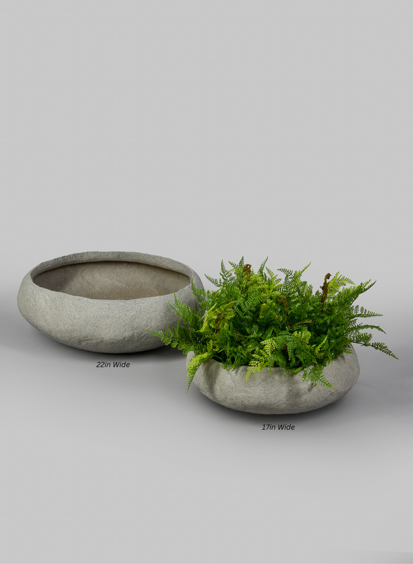 Shirak Poly-Stone Sand Beige Orchid Bowl Decor Jamali-garden