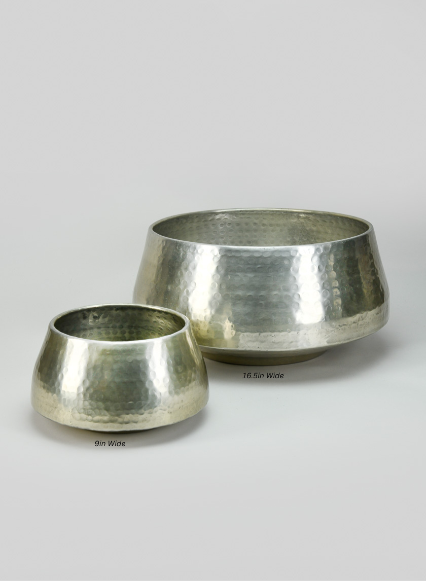 Pondicherry Old Silver Look Aluminum Bowl Decor Jamali-garden