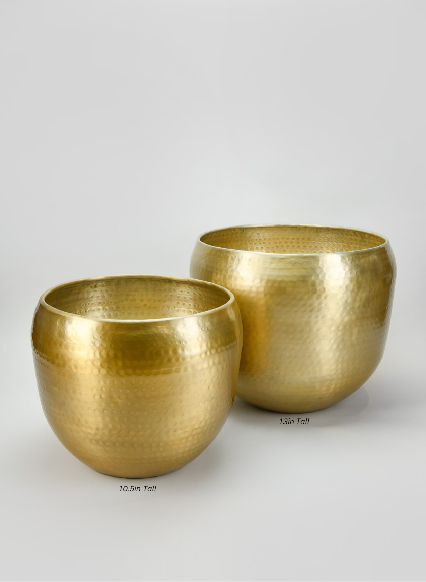 Madurai Brass Look Aluminum Indoor Garden Pot Decor Jamali-garden