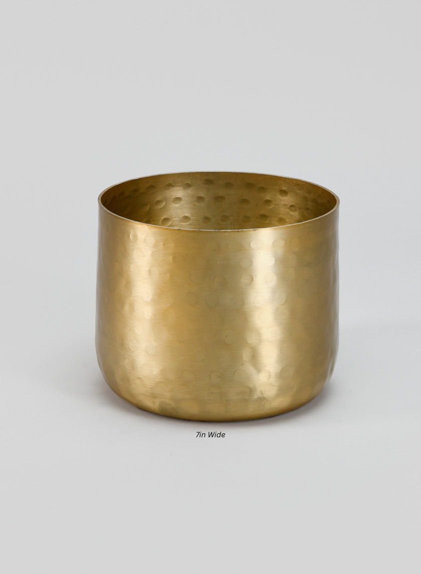 Mysore Brass Look Aluminum Pot Decor Jamali-garden 5in Wide EACH