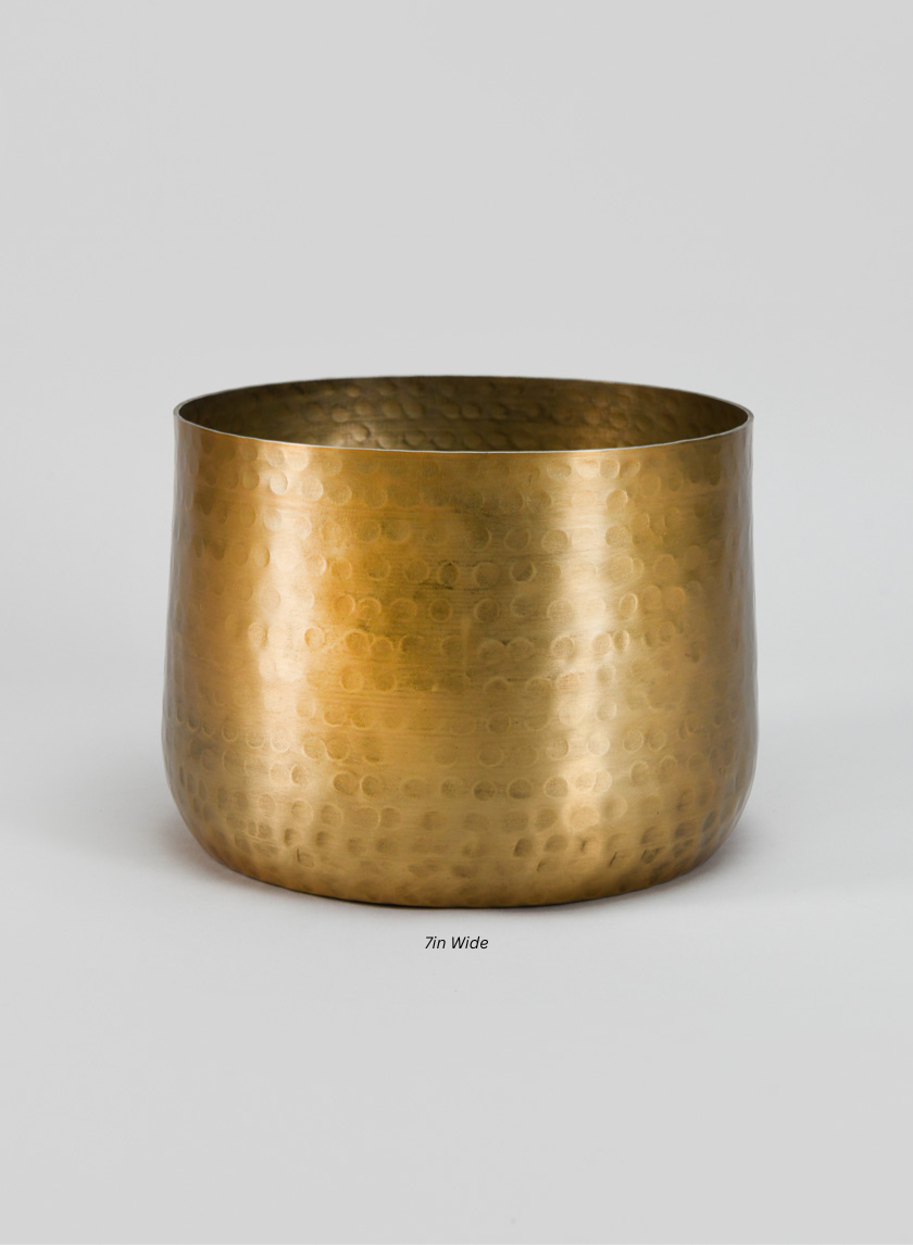 Mysore Brass Look Aluminum Pot Decor Jamali-garden 7in Wide EACH