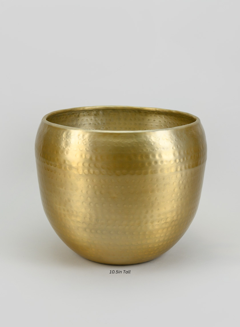Madurai Brass Look Aluminum Indoor Garden Pot Decor Jamali-garden 10.5in Tall EACH