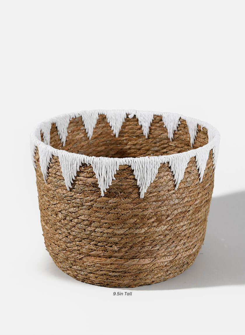 Timbuktu Cattails Basket Decor Jamali-garden 9.5in Tall EACH