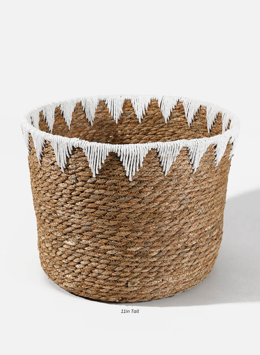Timbuktu Cattails Basket Decor Jamali-garden 11in Tall EACH