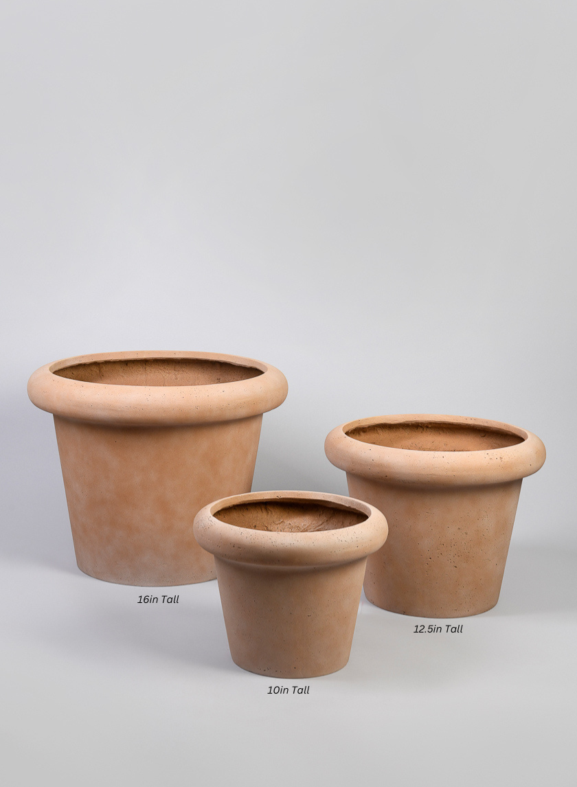 Chino Bevelled Edge Lava Concrete Terracotta Look Pot Decor Jamali-garden