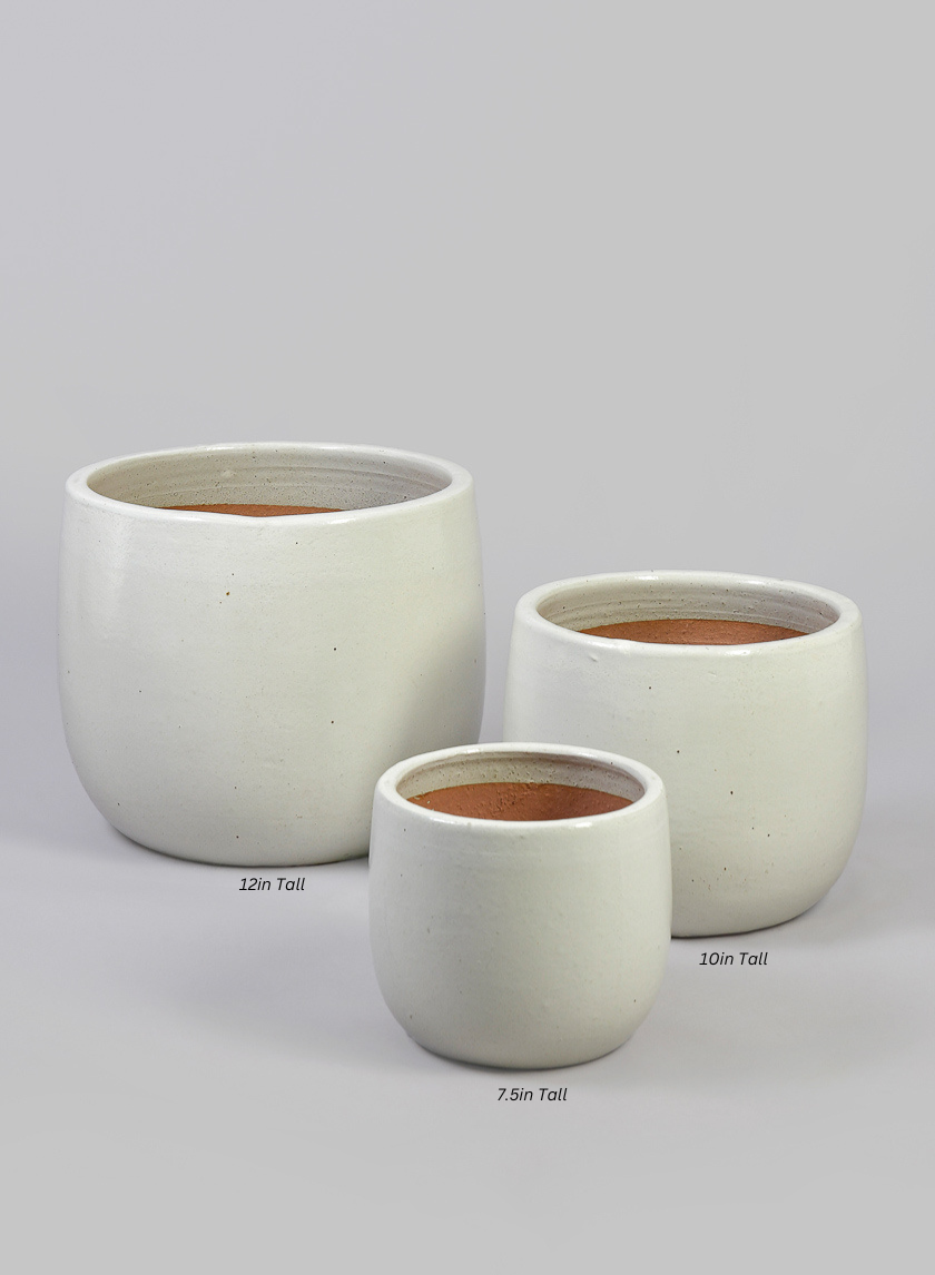 Deck Clay &amp; Ceramic Planters, Yucatan White Decor Jamali-garden