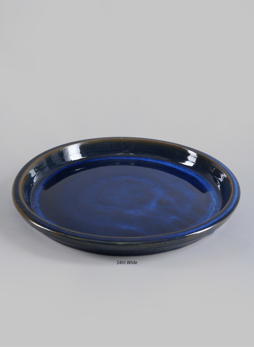 Blue Clay &amp; Ceramic Saucer Decor Jamali-garden