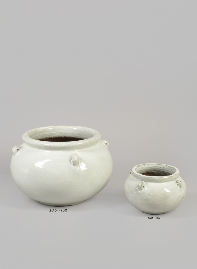 Jakarta Bowl Clay &amp; Ceramic Planters, Cloud White Decor Jamali-garden