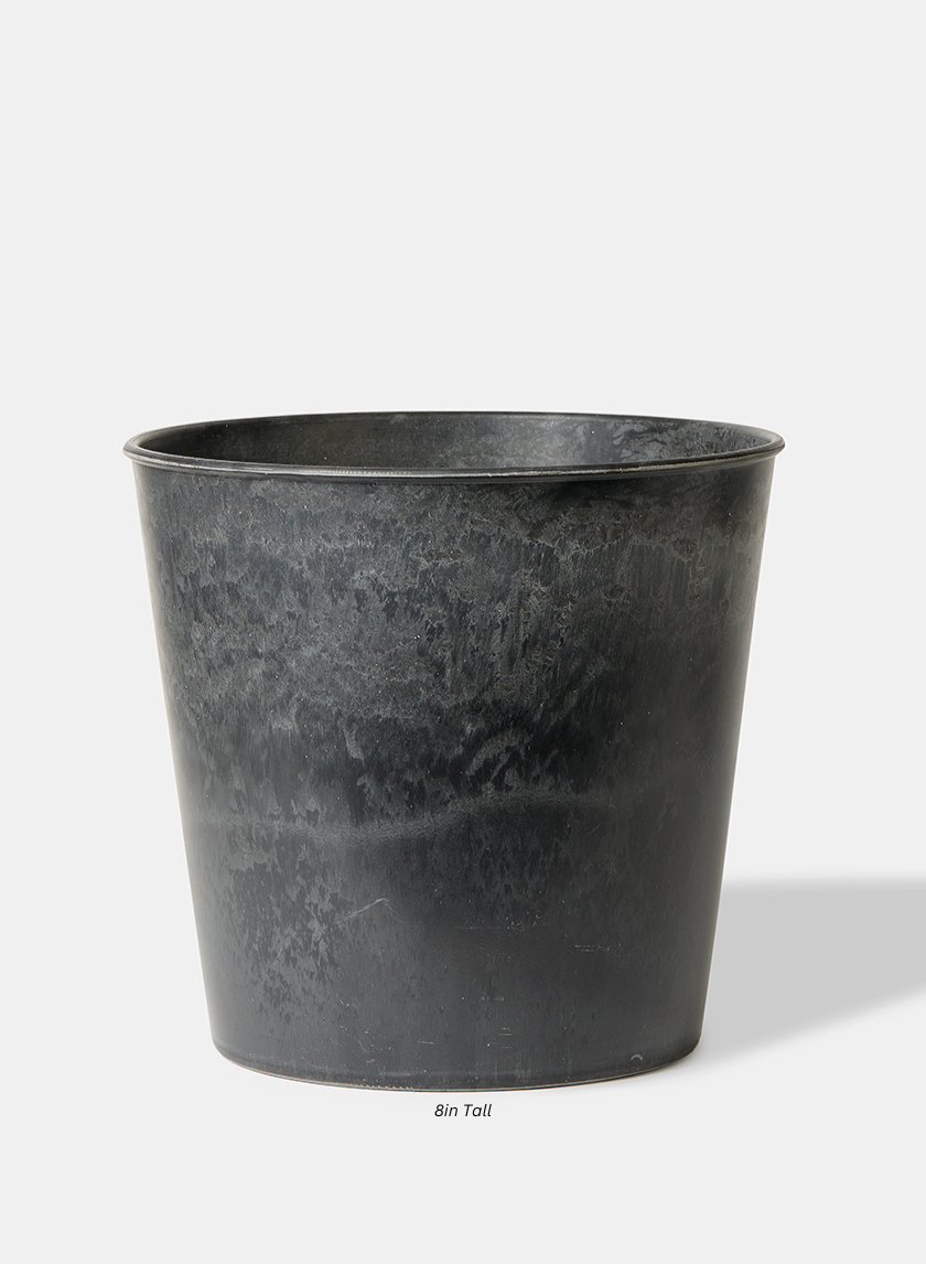 Aged Black Flower Bucket Decor Jamali-garden
