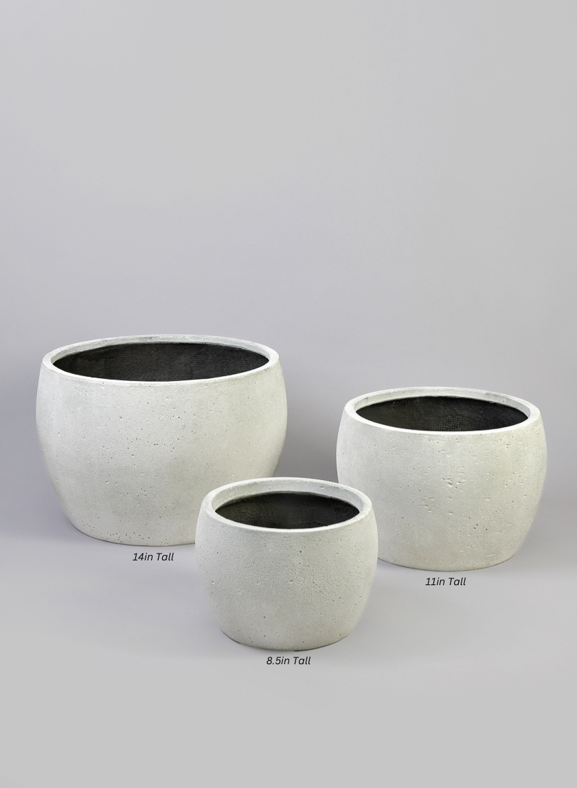 Santa Fe Sand Rock Antique White Low Planter Decor Jamali-garden