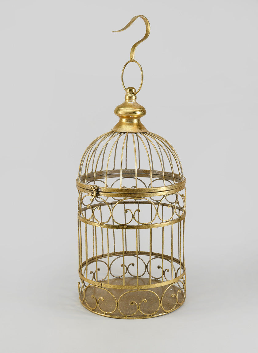 18in Tall Gold Birdcage Decor Jamali-garden