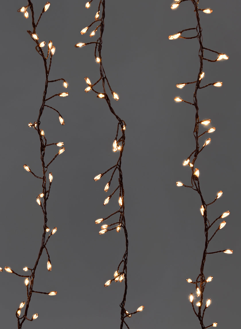 9.5ft Long Cord 240 Warm White Fairy Lights On Brown Cord Decor Jamali-garden