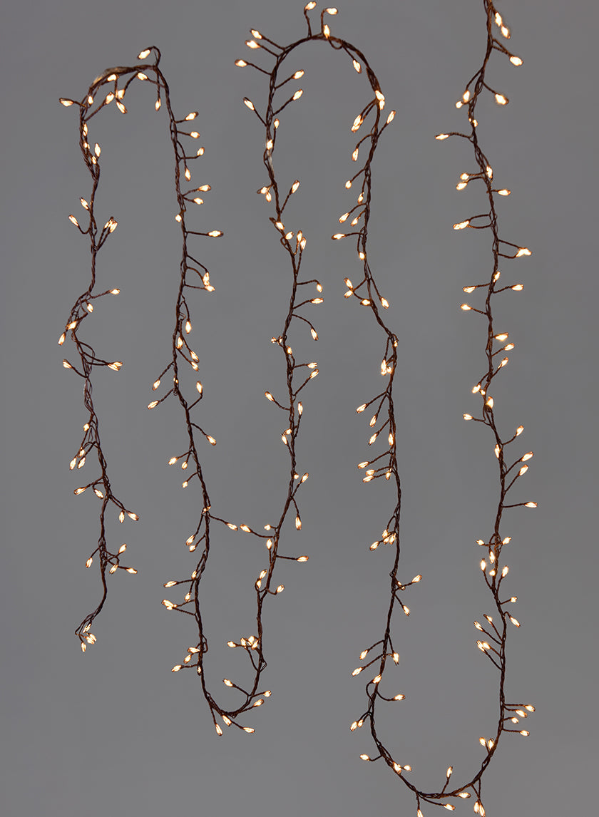 9.5ft Long Cord 240 Warm White Fairy Lights On Brown Cord Decor Jamali-garden