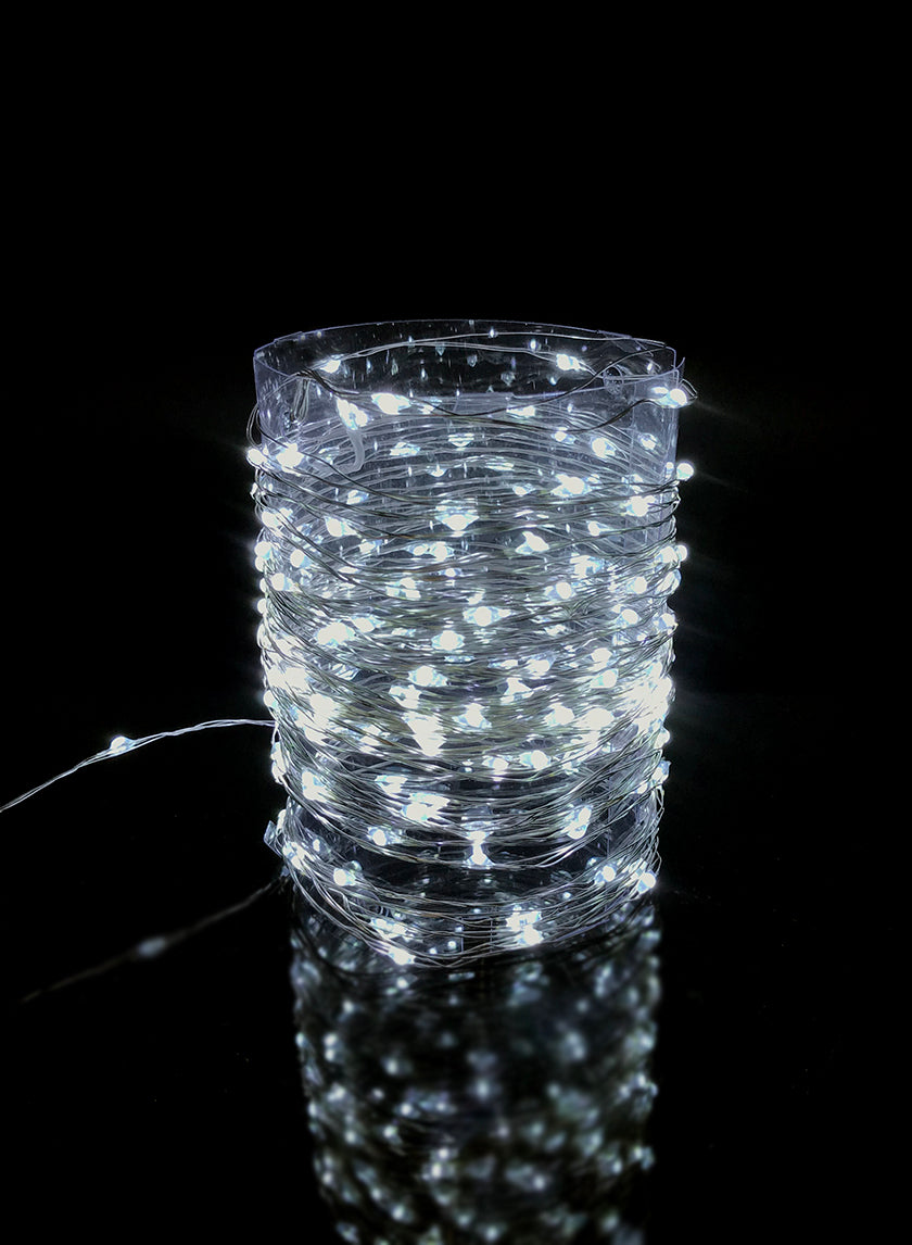 36ft Long 200-Light Cool White Naked Wire L.E.D. Light String Plug In Decor Jamali-garden