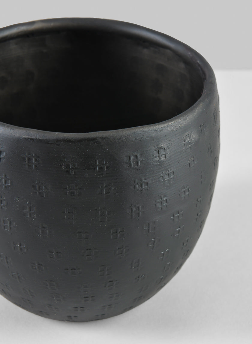 Anga Aluminum Ethnic Black Pot Decor Jamali-garden