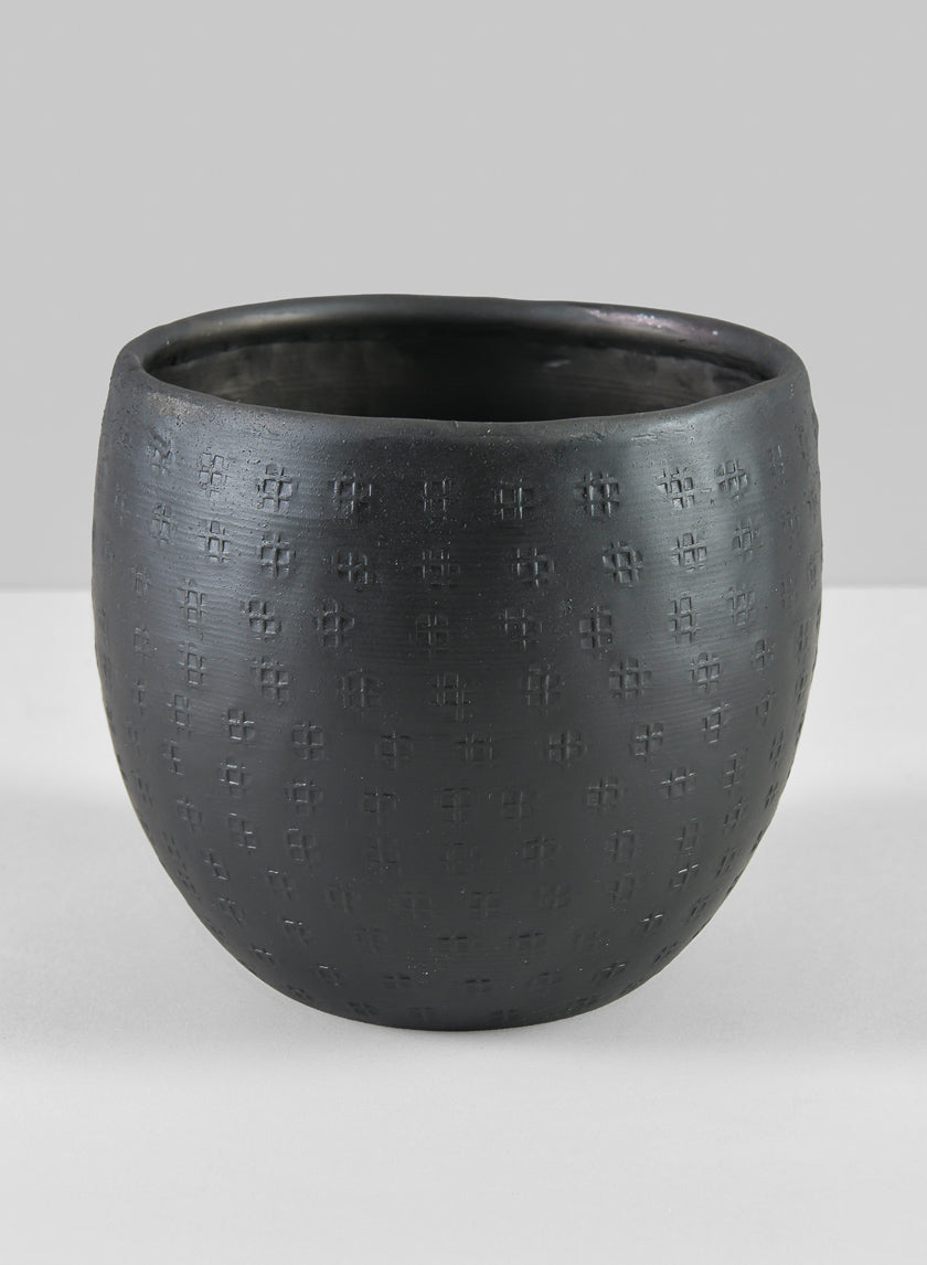 Anga Aluminum Ethnic Black Pot Decor Jamali-garden