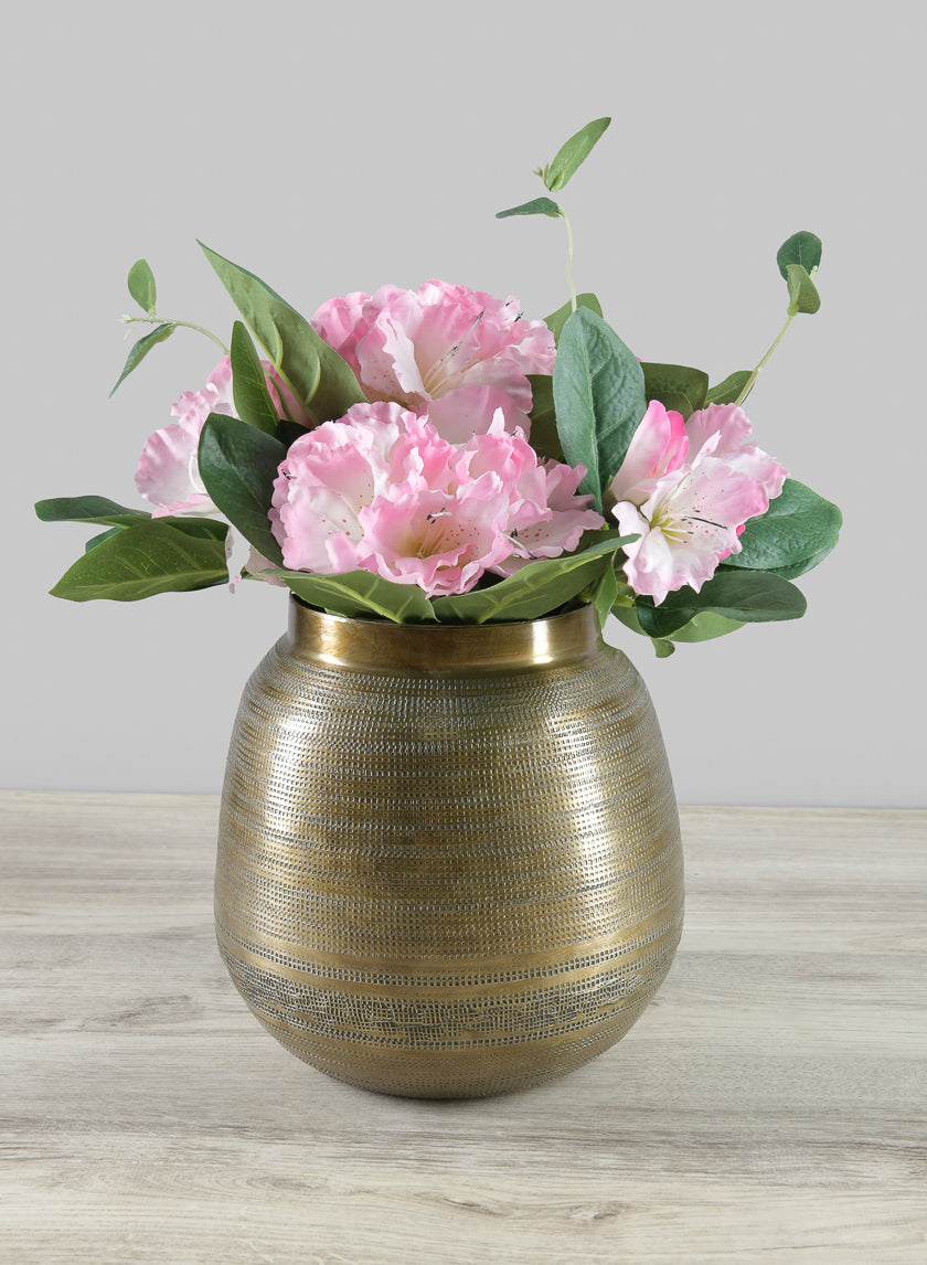 8in Tall Bactria Antique Gold Collar Planter Decor Jamali-garden