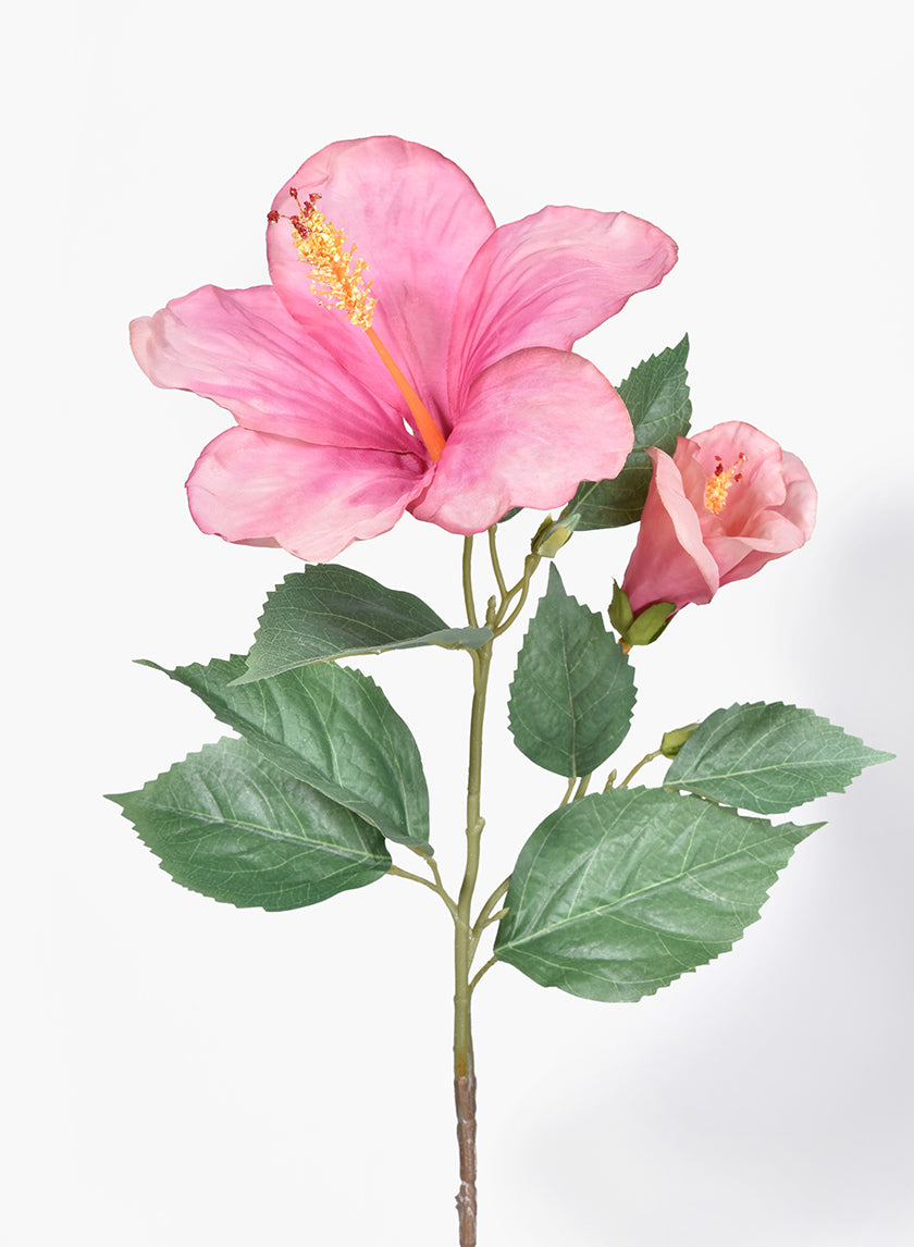 26in Long Pink &amp; Peach Hibiscus Decor Jamali-garden