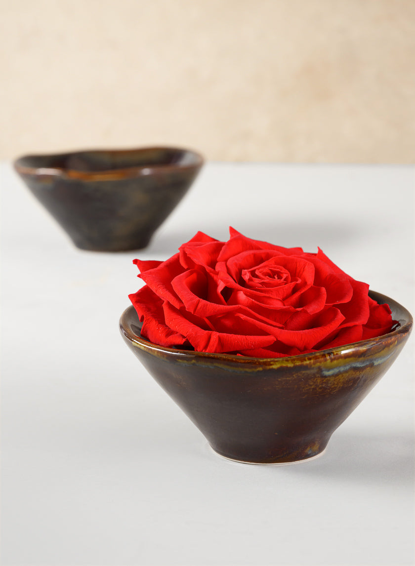 4.5in Guan Oxblood Mini Ceramic Bowls, Set of 2 Decor Jamali-garden