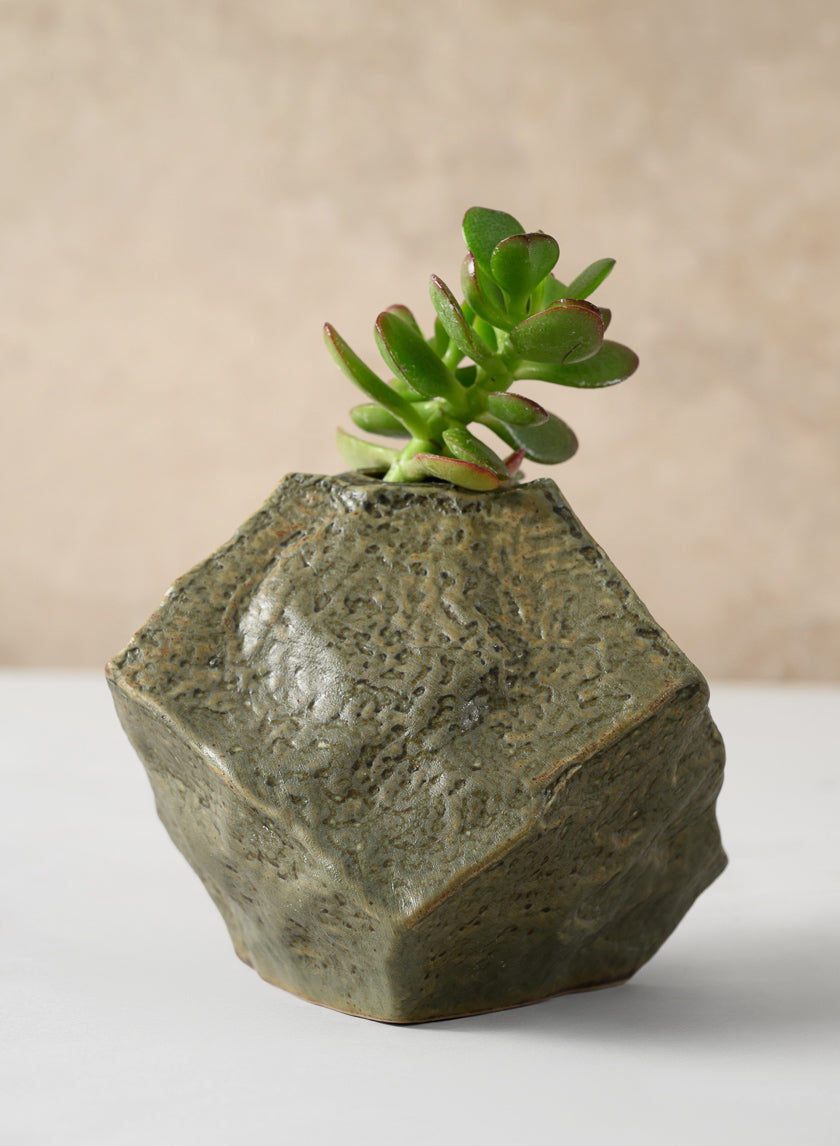 4in Tall Castille Stone Look Ceramic Vase Decor Jamali-garden