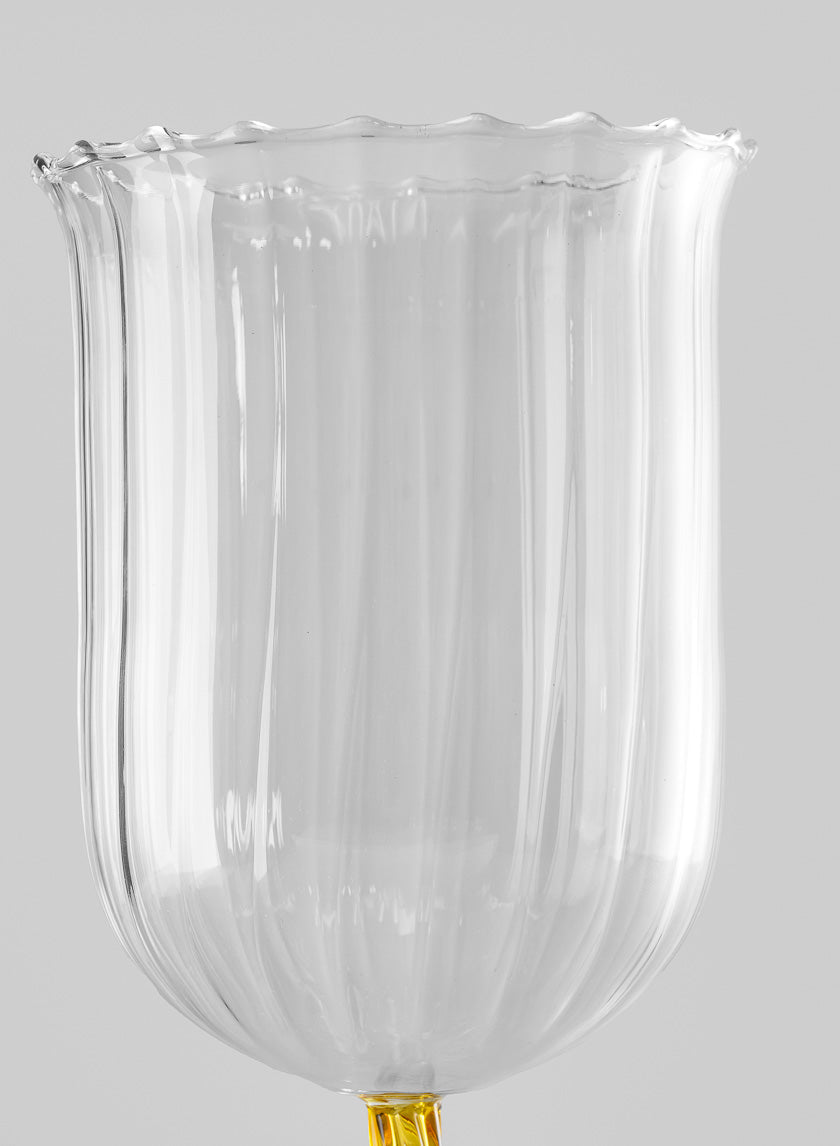 Luxe Fluted Glass Goblet Decor Jamali-garden