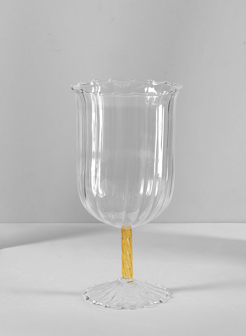 Luxe Fluted Glass Goblet Decor Jamali-garden