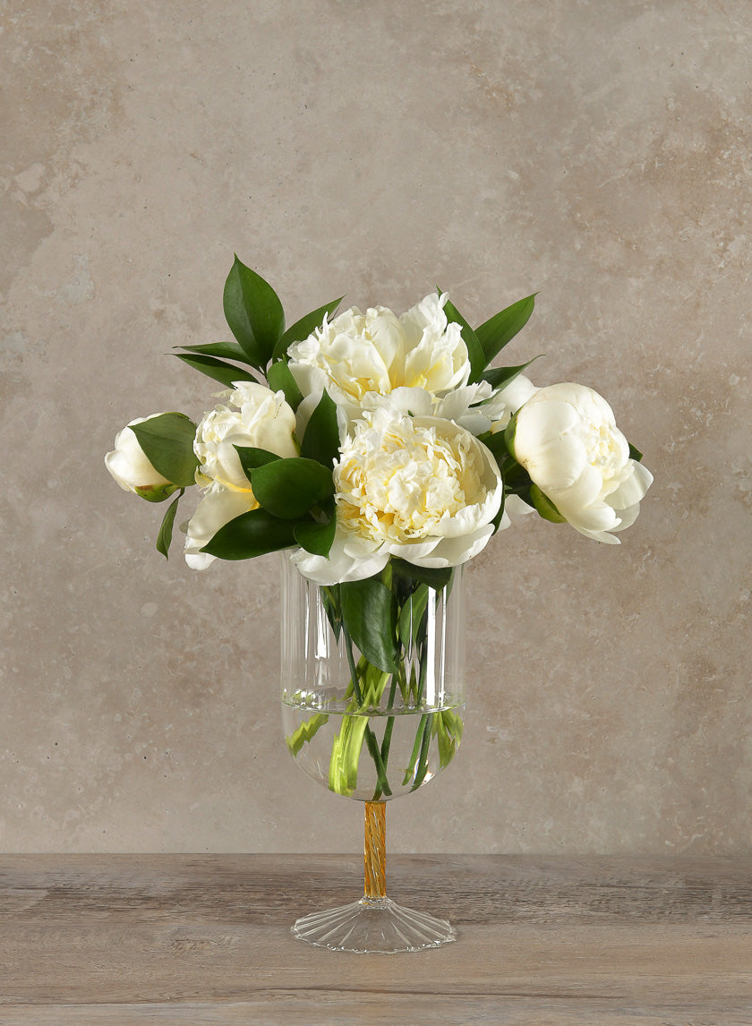 Luxe Fluted Glass Goblet Decor Jamali-garden