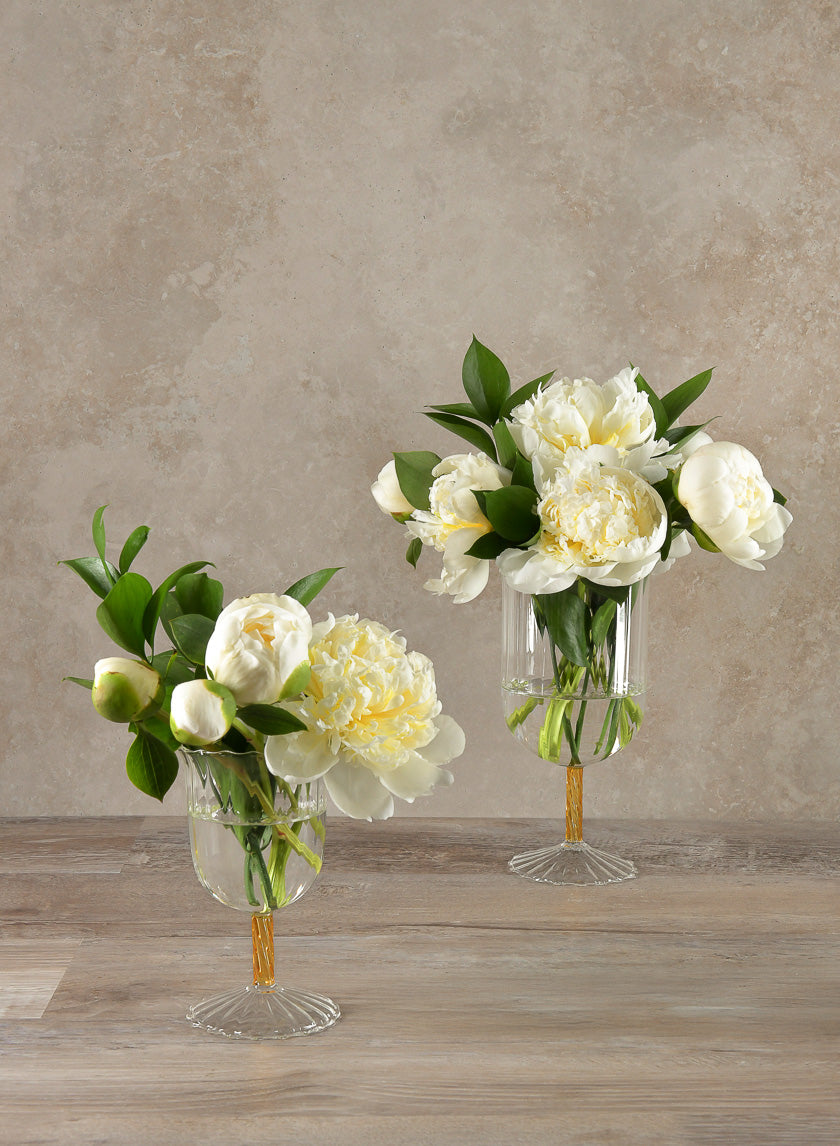 Luxe Fluted Glass Goblet Decor Jamali-garden