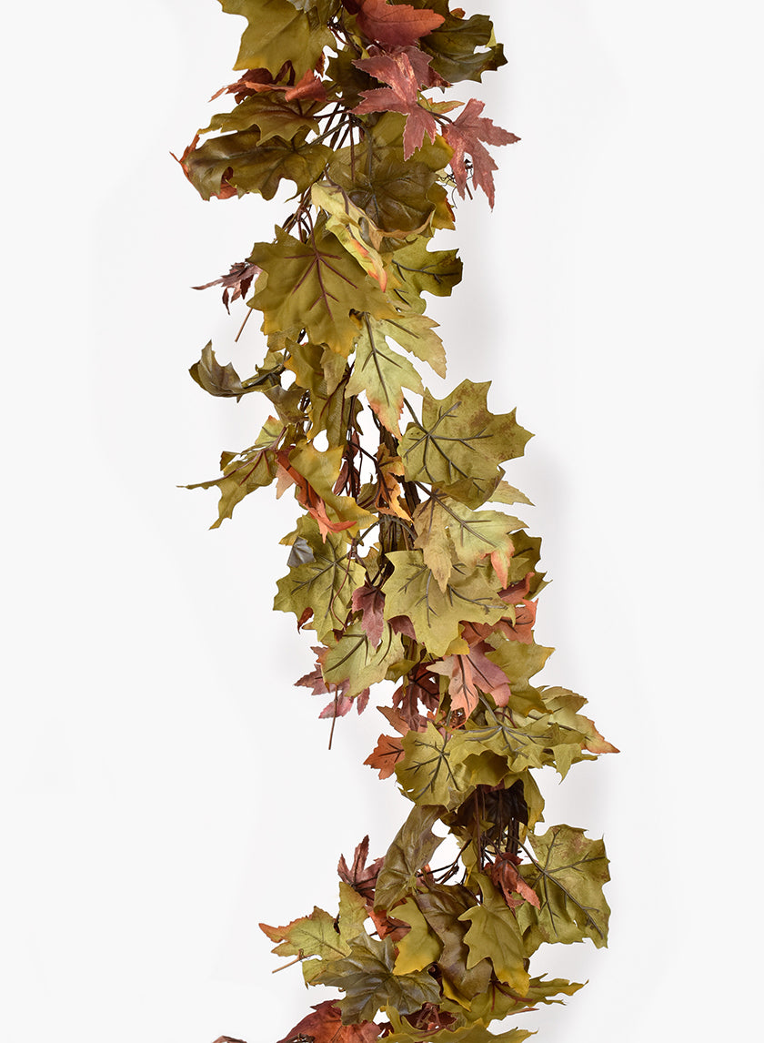 5ft Long Fall Maple Leaf Garland Decor Jamali-garden