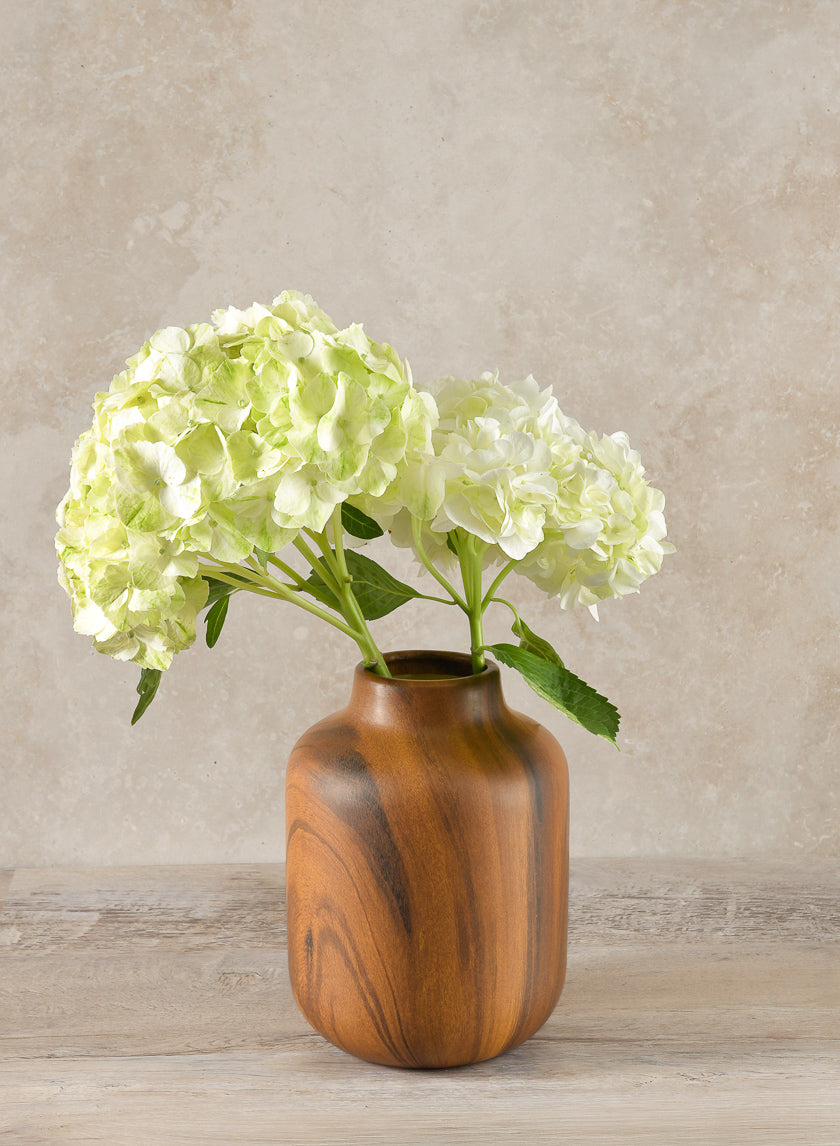 8in Tall Sakura Dark Walnut Look Ceramic Vase Decor Jamali-garden