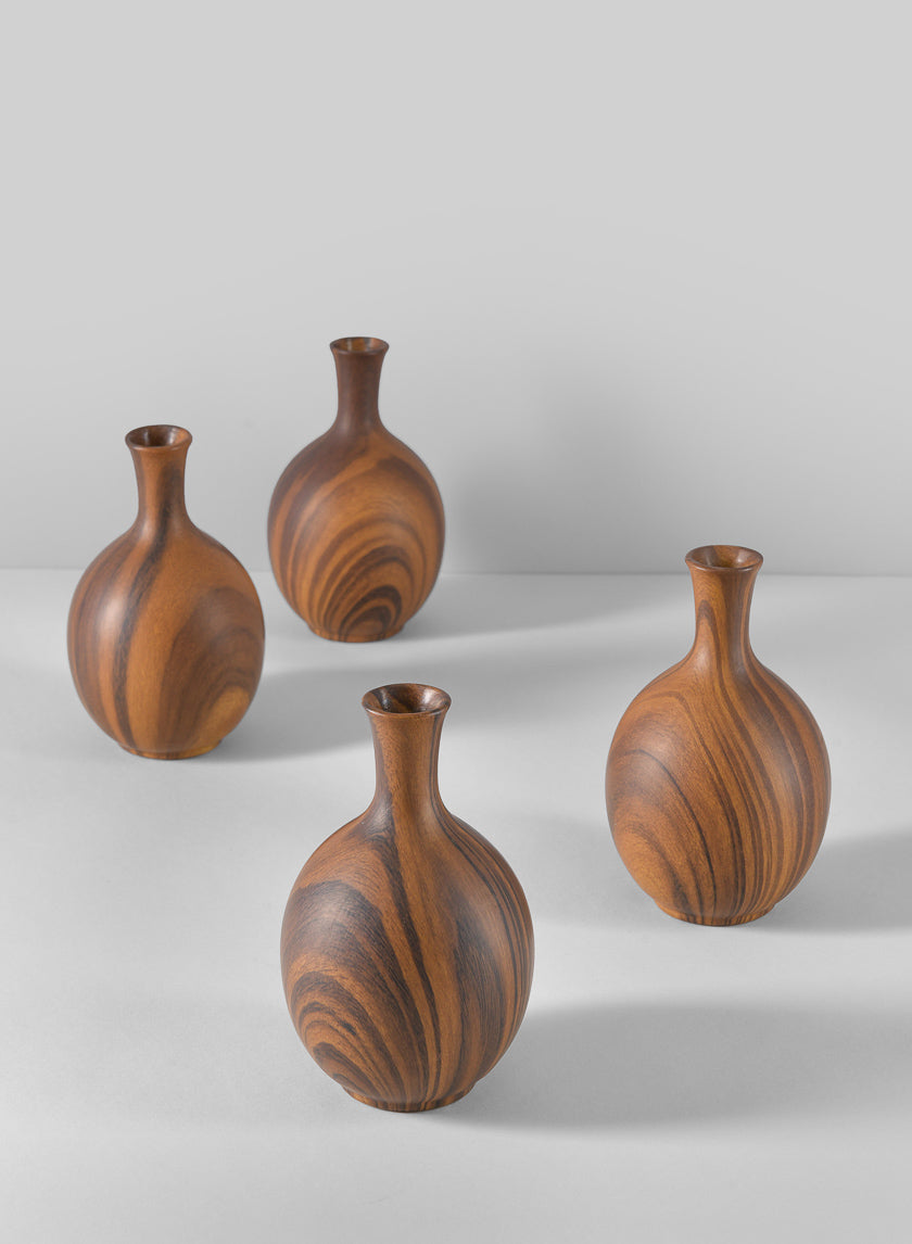 5.5in Tall Momo Dark Walnut Look Ceramic Bud Vase Decor Jamali-garden