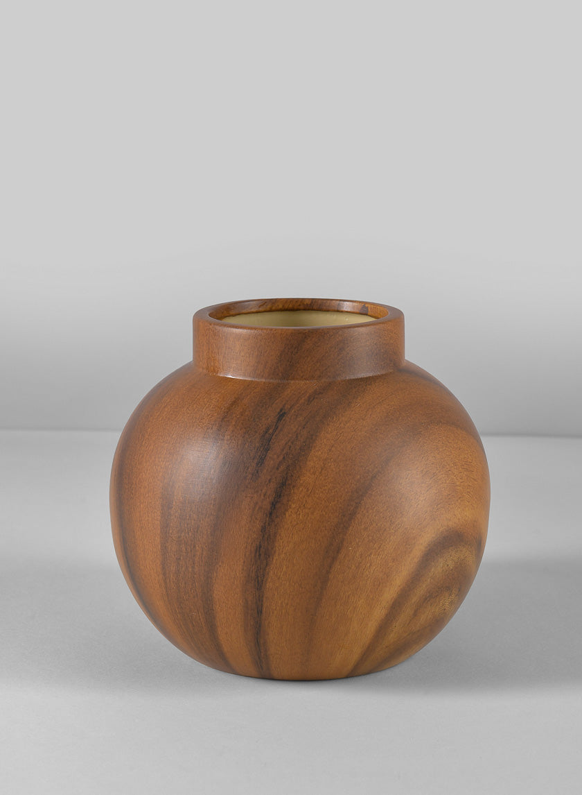 6in Tall Ume Dark Walnut Look Ceramic Vase Decor Jamali-garden