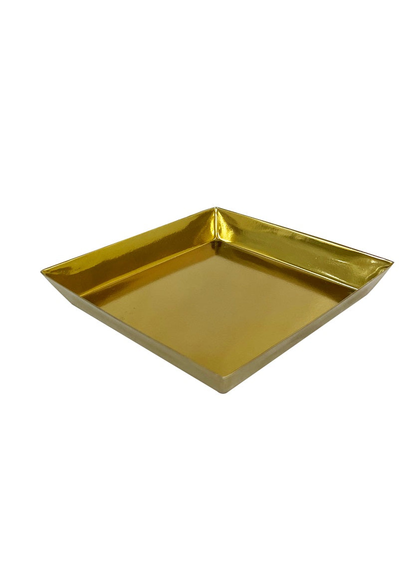 6in Square Le Mans Gold Tray Decor Jamali-garden