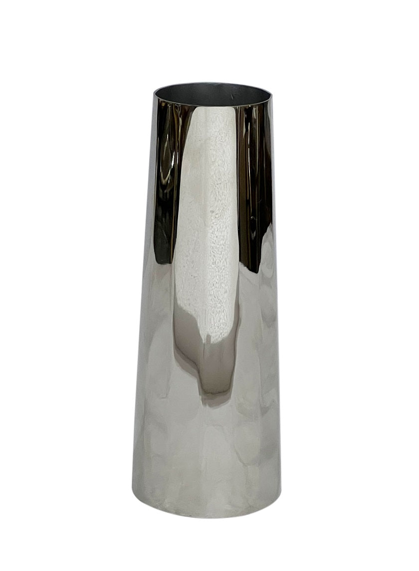 6in Tall Le Mans Silver Faceted Vase Decor Jamali-garden