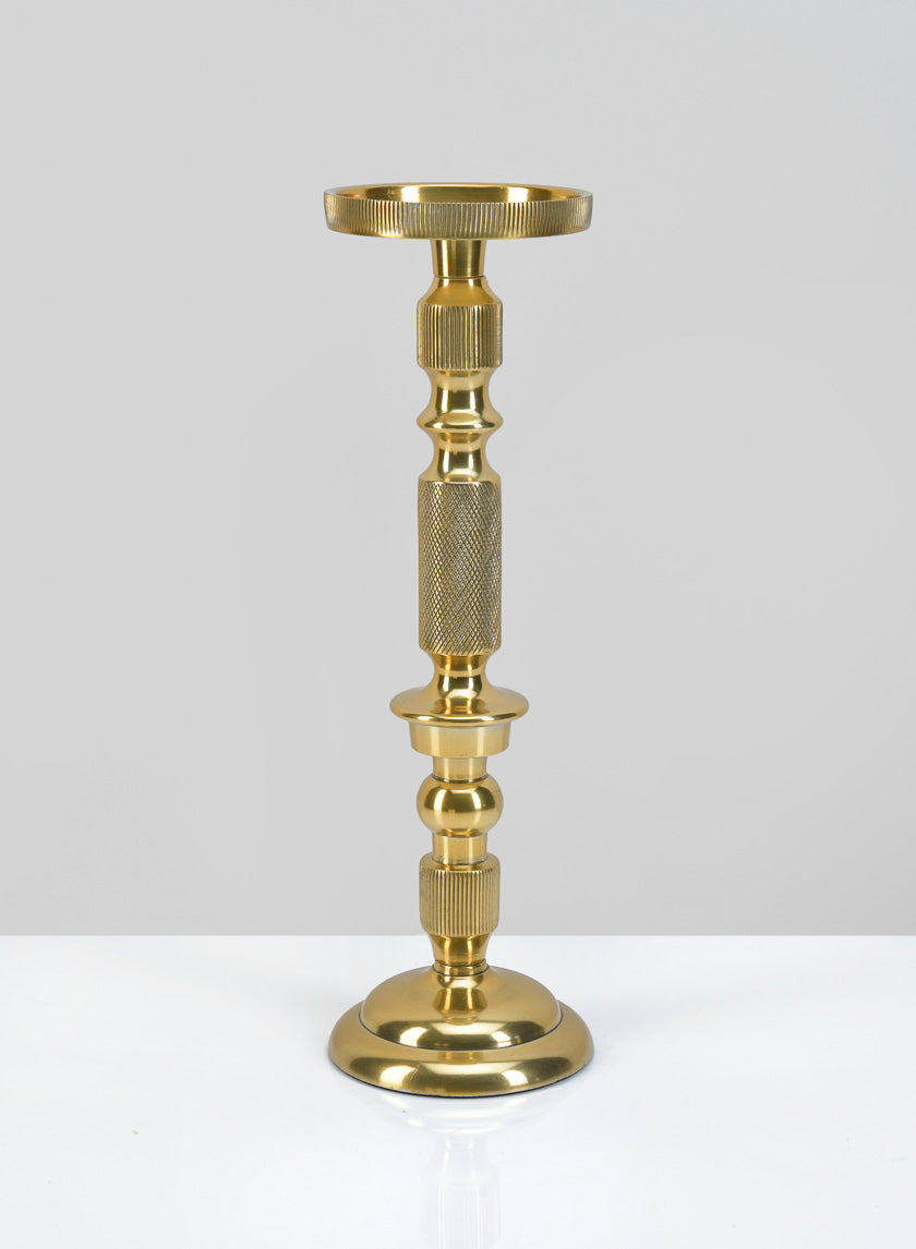 12in Tall Zahra Gold Pillar Holder Decor Jamali-garden