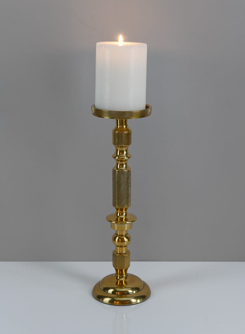 12in Tall Zahra Gold Pillar Holder Decor Jamali-garden
