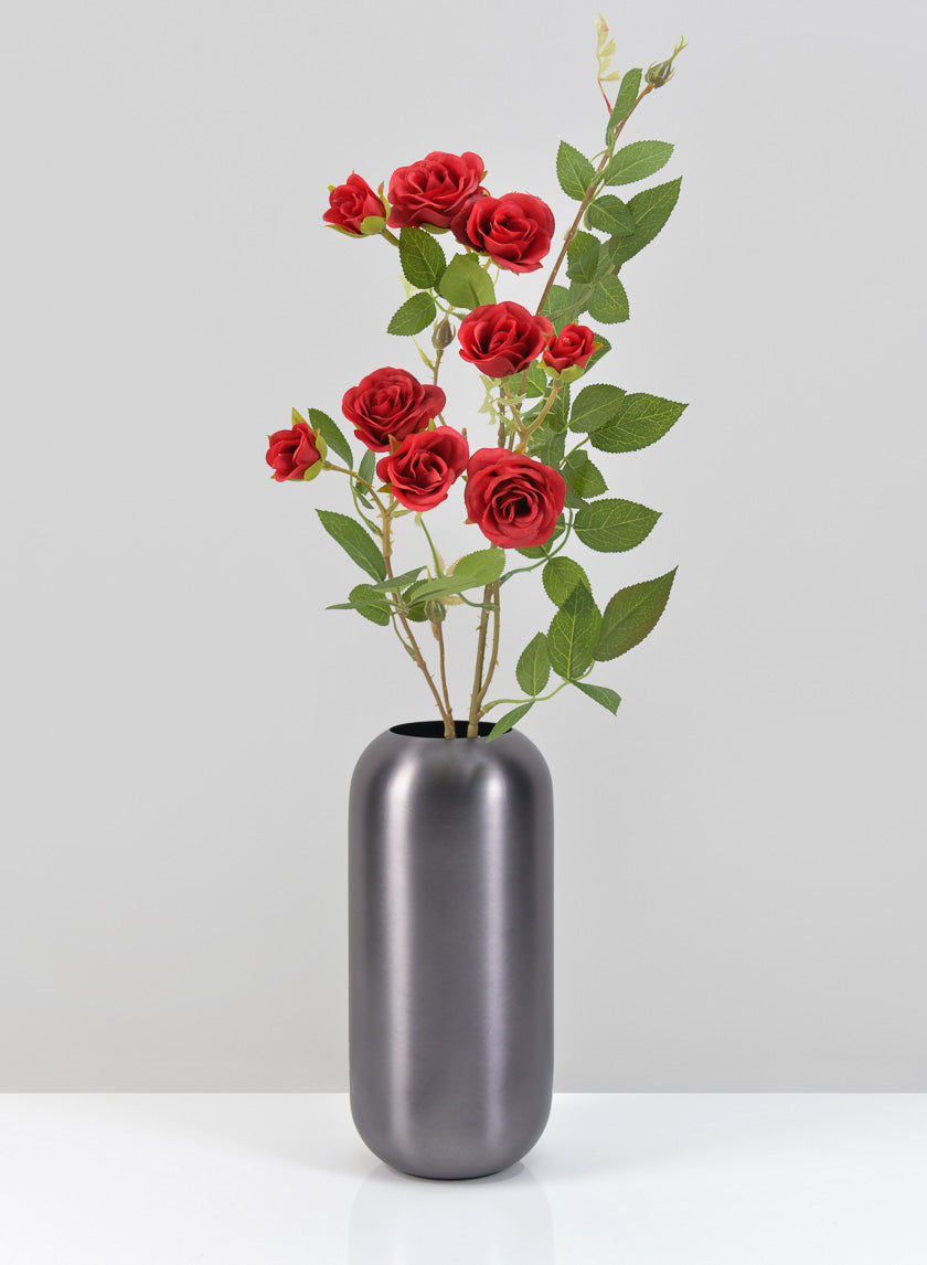 9in Tall Oviedo Stainless Steel Platinum Bullet Vase Decor Jamali-garden