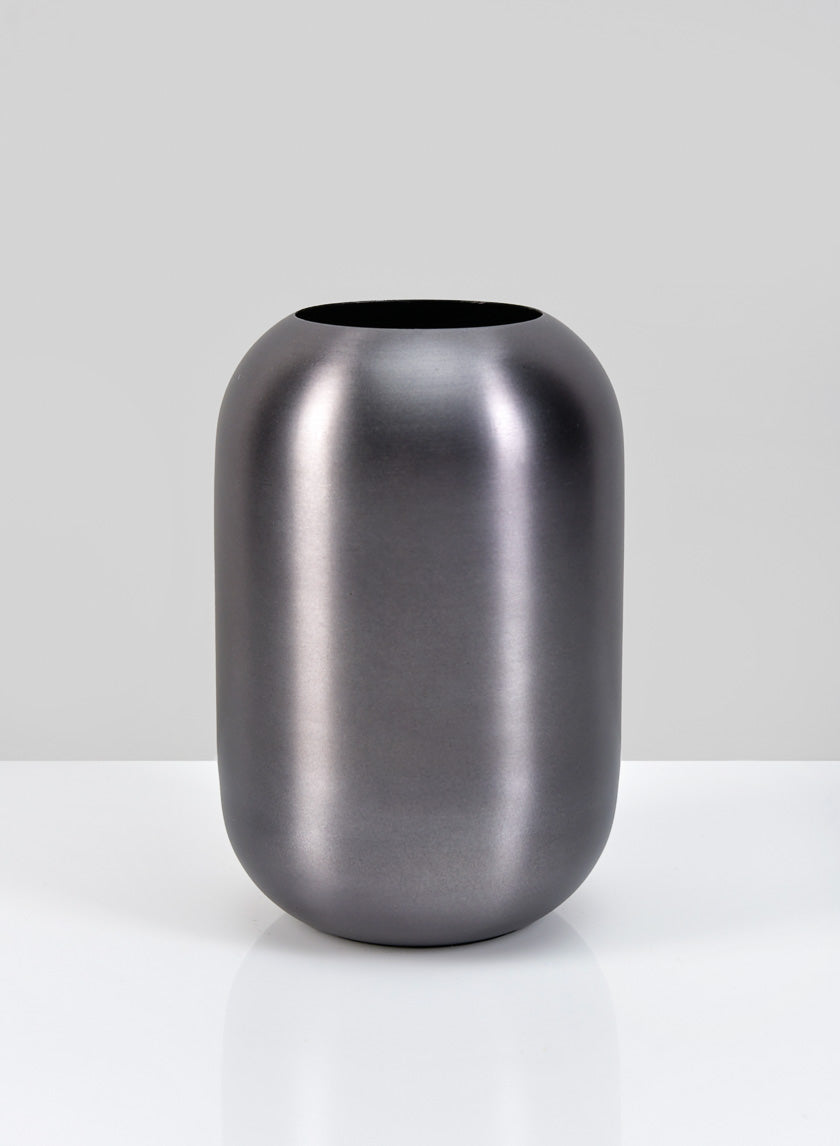 6in Tall Oviedo Stainless Steel Platinum Bullet Vase Decor Jamali-garden