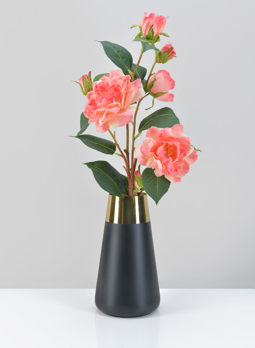 Zaragoza Stainless Steel Black &amp; Gold Vase Decor Jamali-garden