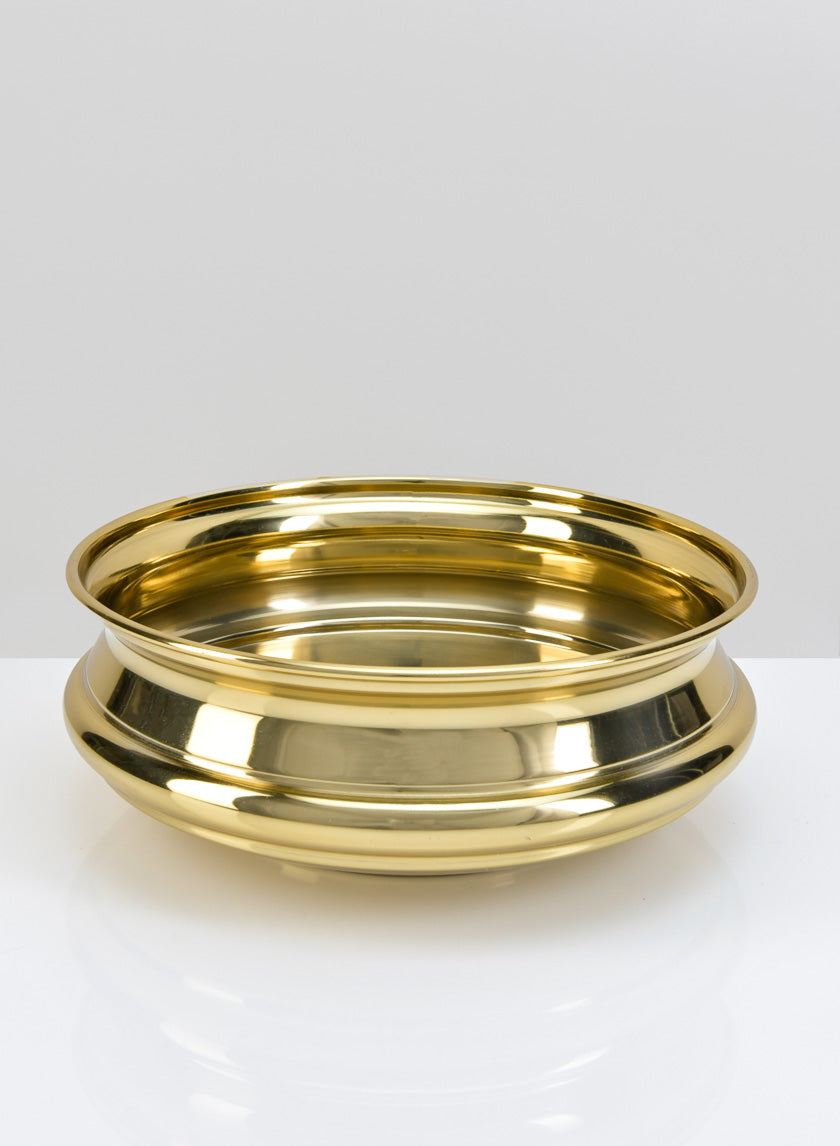 11.25in Wide Urli Gold Stainless Steel Festival Bowl Decor Jamali-garden