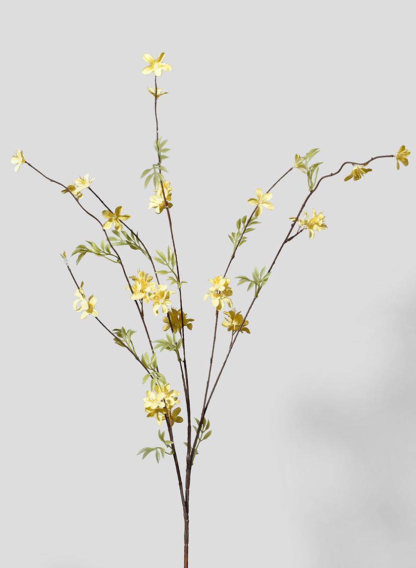 38in Long Yellow Cherry Blossom Spray Decor Jamali-garden