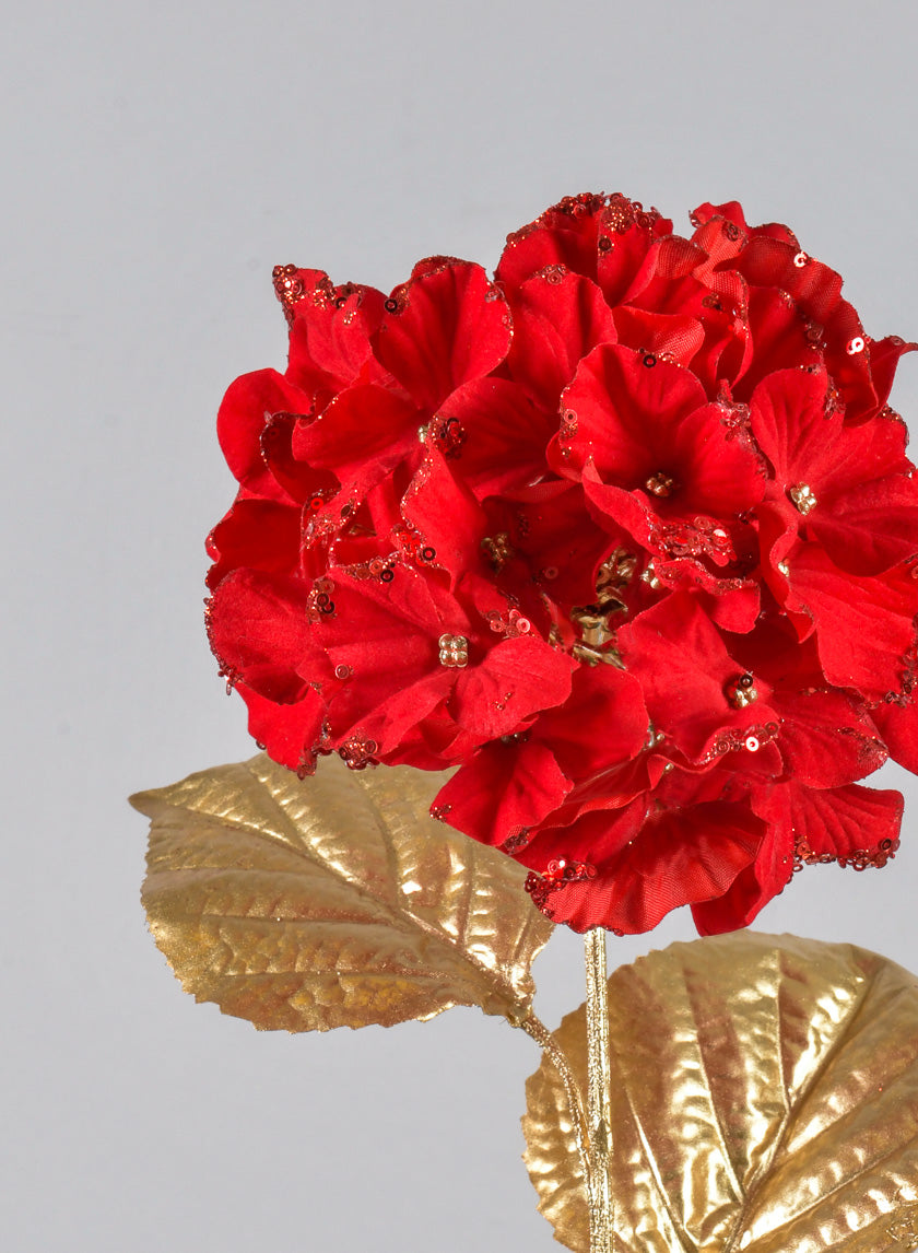 26in Long Red Hydrangea Spray Decor Jamali-garden