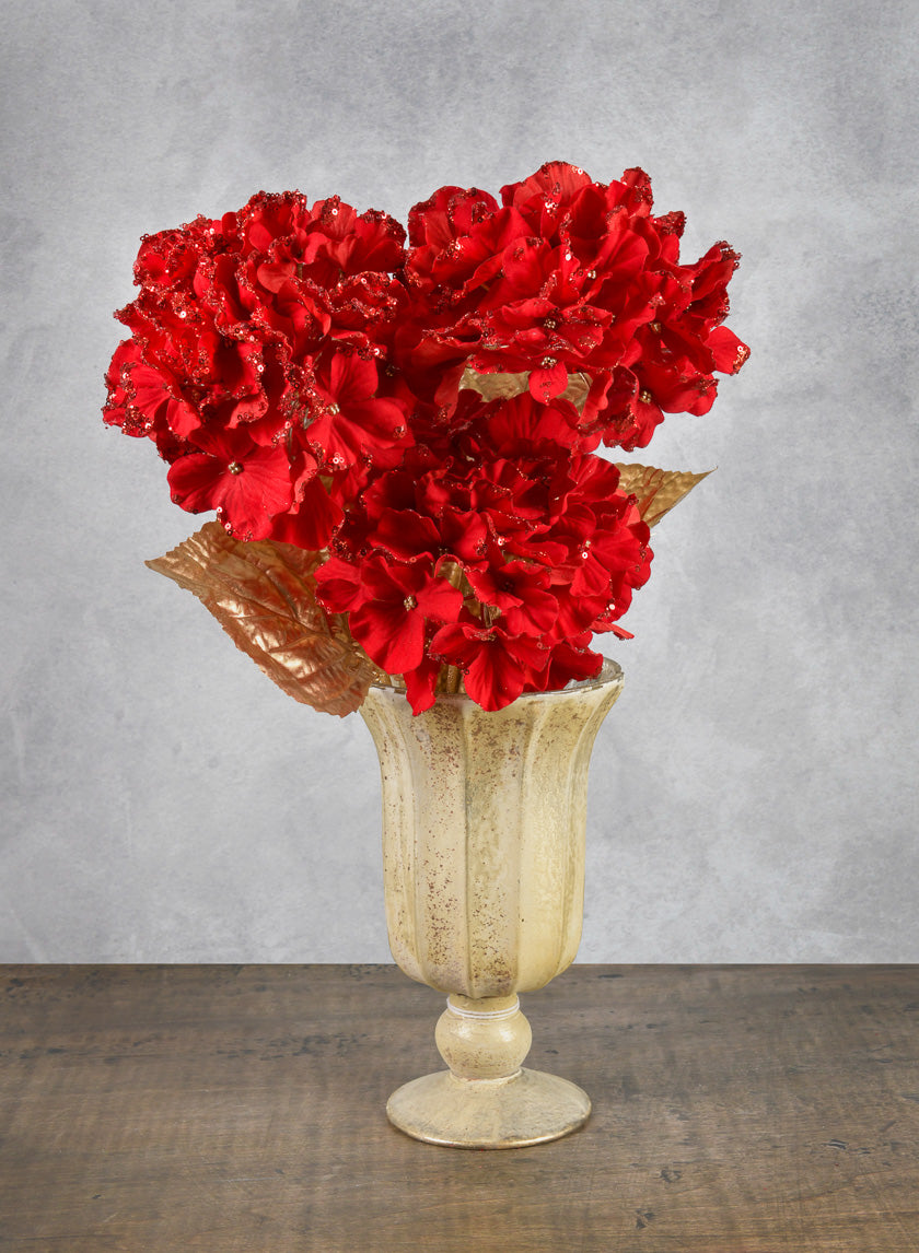 26in Long Red Hydrangea Spray Decor Jamali-garden