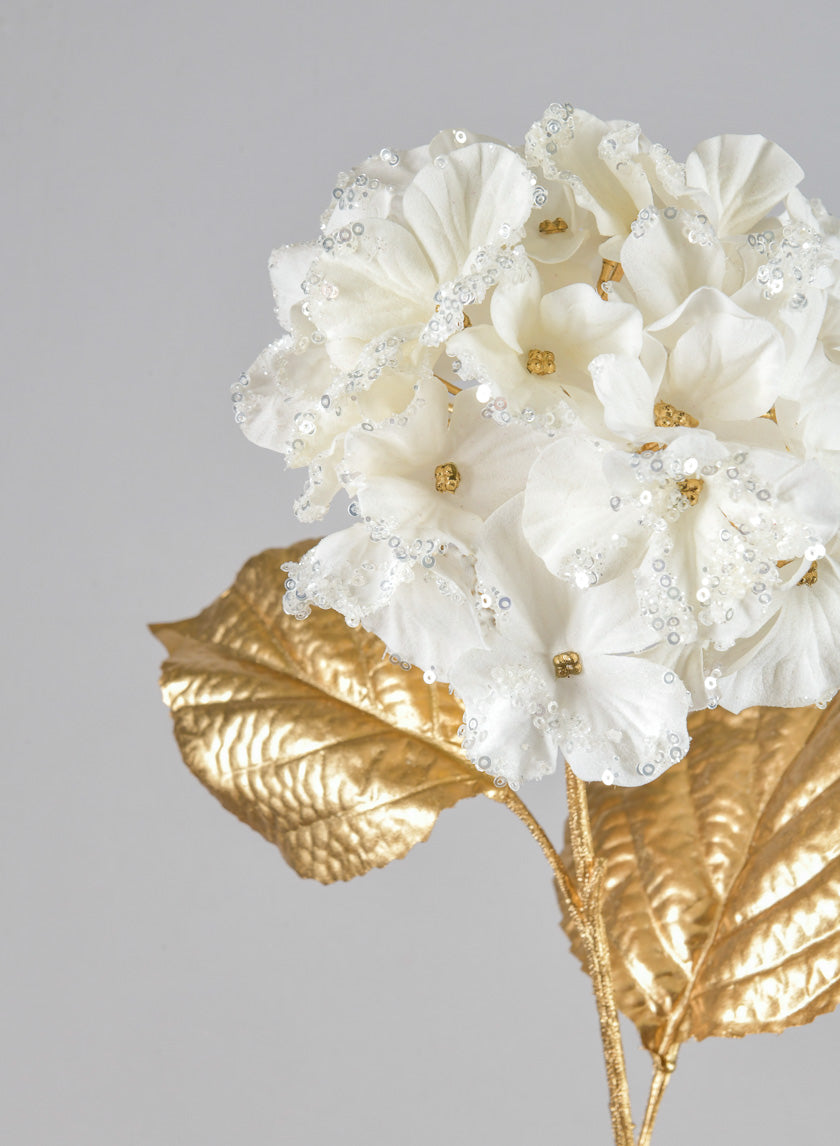26in Long White Hydrangea Spray Decor Jamali-garden