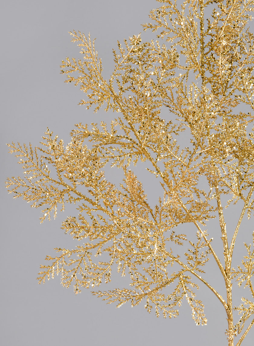 30in Long Glitter Painted Cypress Leave Spray Decor Jamali-garden
