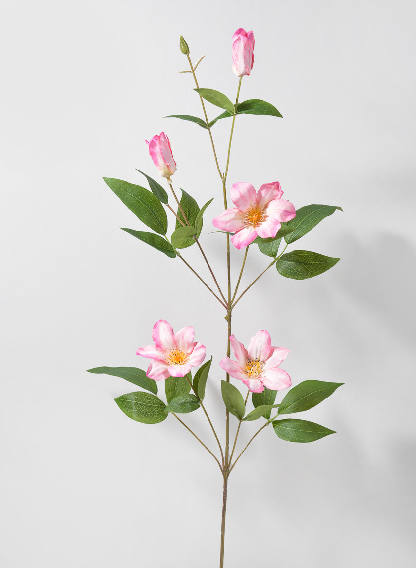 32.5in Long Pink Clematis Spray Decor Jamali-garden