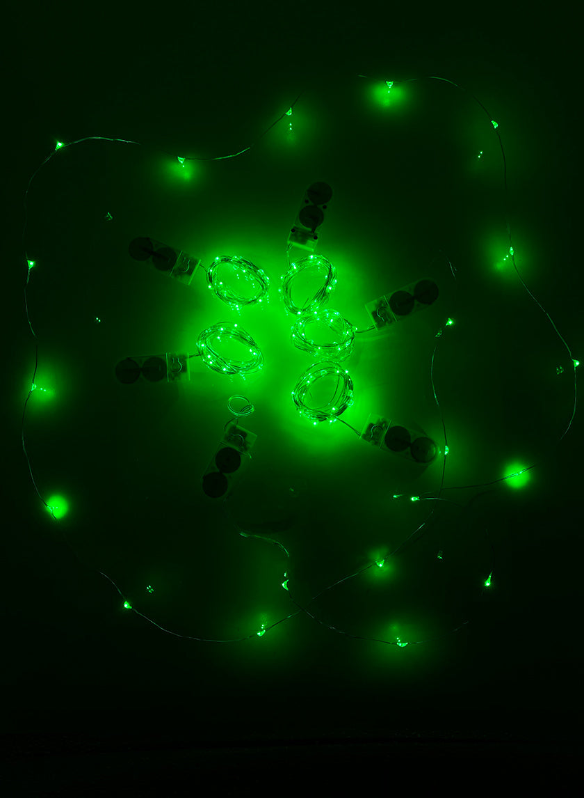 7ft Long 20 Light Green Mini Lights String 3 Modes Decor Jamali-garden