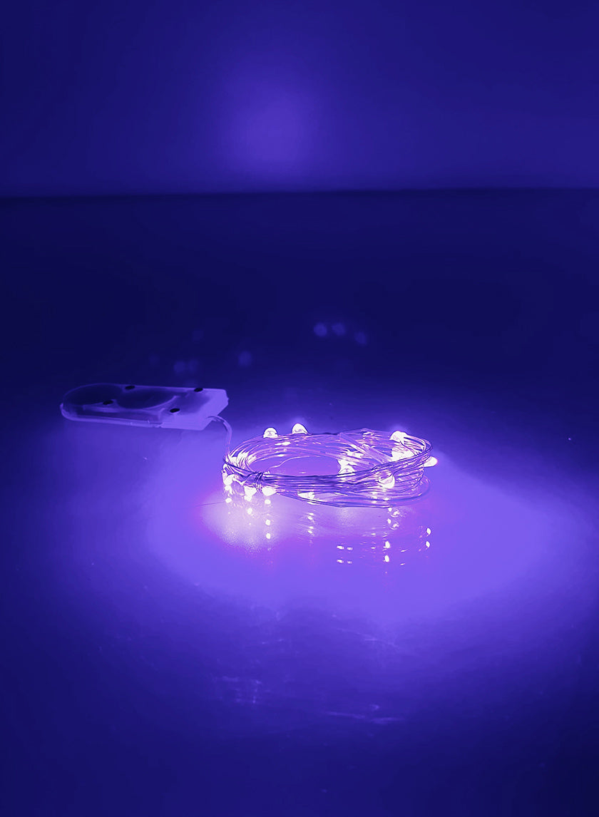 7ft Long 20 Light Purple Mini Lights String 3 Modes Decor Jamali-garden